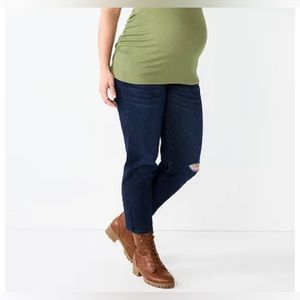 MATERNITY over the belly dark wash straight leg jeans. NWT, size 6